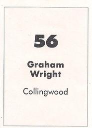 1990 Select AFL Stickers #56 Graham Wright Back